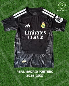 Playera de portero del Real Madrid, temporada 2026-27.