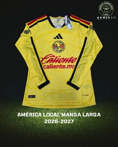 Playera de las Águilas del América, edición local manga larga, de la campaña 2026-27.