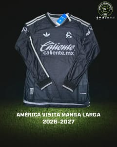 Playera de las Águilas del América, edición visitante manga larga, de la campaña 2026-27.