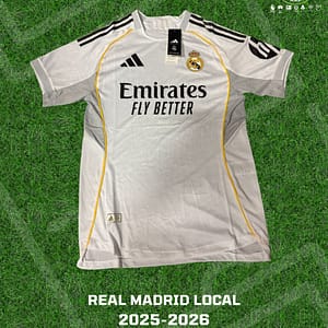 Playera del Real Madrid para la temporada del 2025-26 del futbol español.