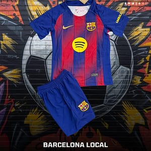 Uniforme completo del Barcelona para la temporada del 2025-26 del futbol español.