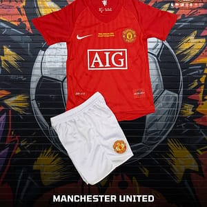 Uniforme completo del Manchester United con el que jugaron la final de Champions de 2008.
