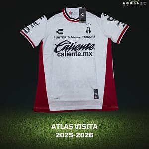 Playera visitante de Atlas para la temporada del futbol mexicano 2025-26.