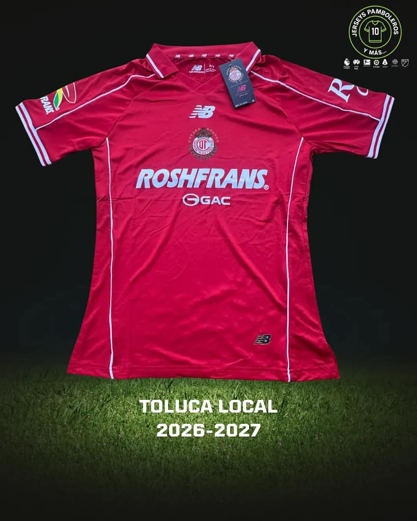 Playera de los diablos rojos del Toluca, edición local, para la campaña 2026-27.