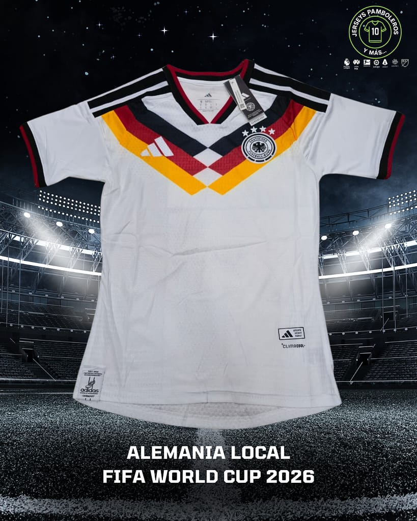 Playera de la Selección de futbol de Alemania con la que jugarán el Mundial de 2026.