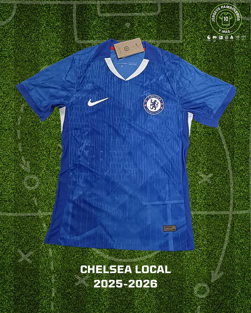 Playera del Chelsea para la temporada 2025-26 del futbol de la Premier League.