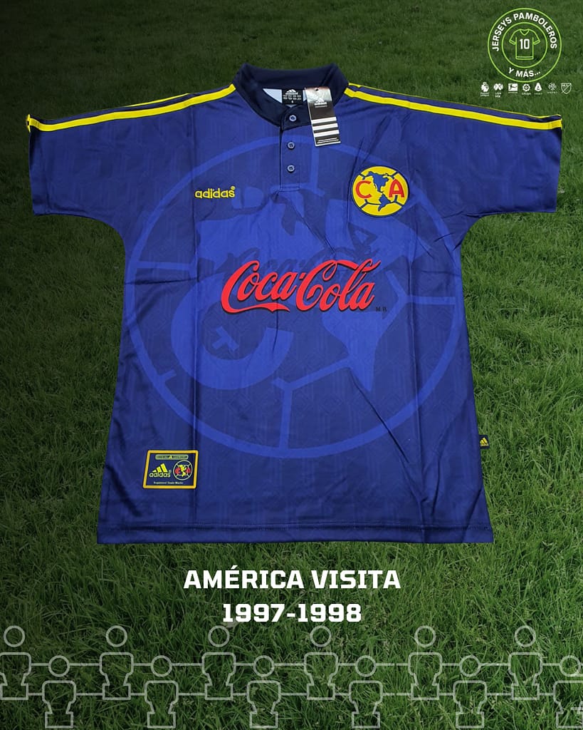 Playera retro del América visitante con la que jugó el torneo de futbol de la temporada 1997-98 de la Liga MX.