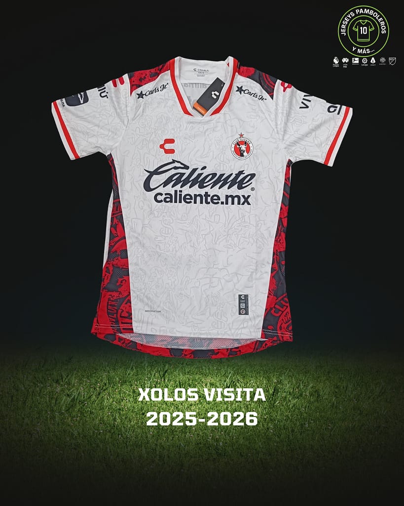 Playera visitante del Atlas para la temporada del futbol mexicano 2025-26.