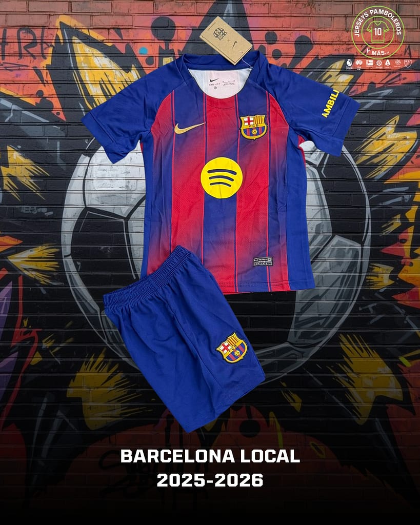 Uniforme completo del Barcelona para la temporada del 2025-26 del futbol español.