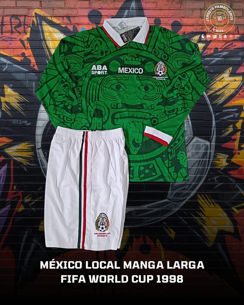 Uniforme completo de la Selección Mexicana de Futbol con el que jugaron el Mundial de Francia 98.