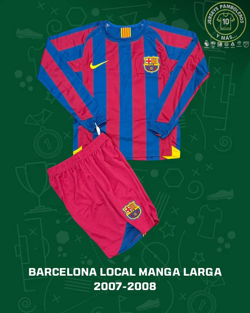 Uniforme de niño del Barcelona de la temporada 2007-08. Jerseys para niños