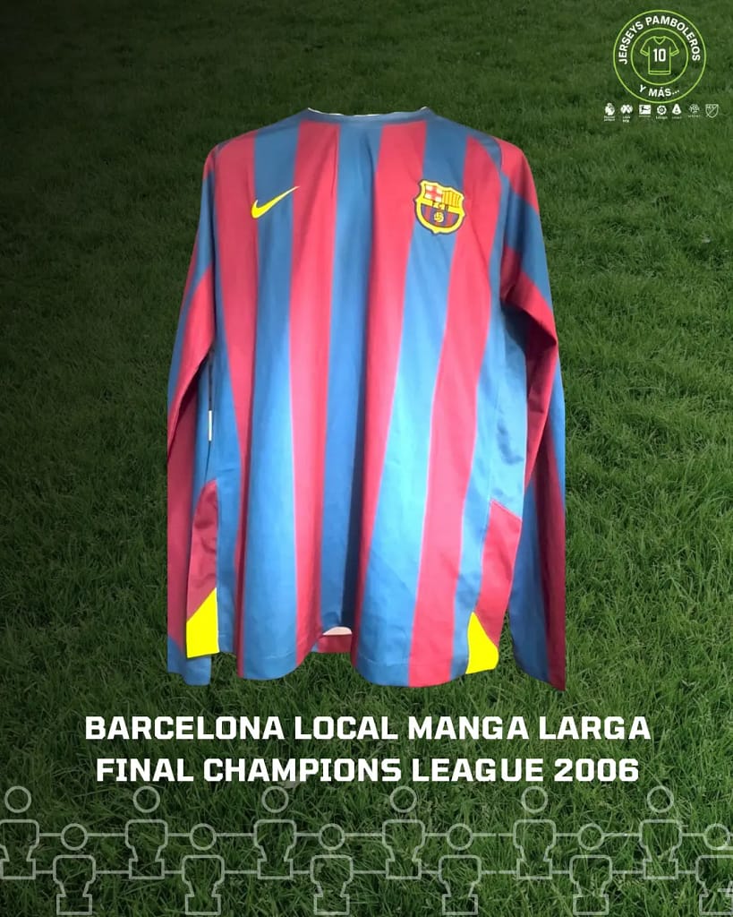 Jersey del FC Barcelona manga larga con el que ganaron la Champions en 2006.