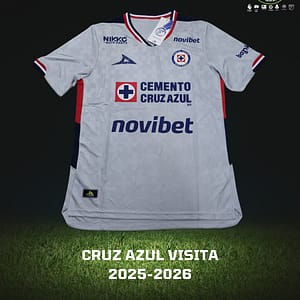 Playera Cruz Azul visitante para la temporada 2025-26 del futbol mexicano.