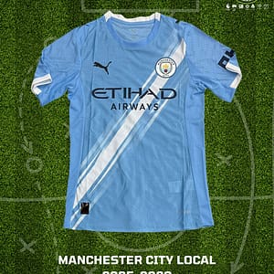 Playera del Manchester City para la temporada 2025-26 del futbol de la Premier League.