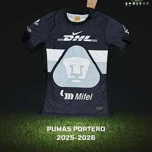 Playera portero de Pumas de la UNAM para la temporada del futbol mexicano 2025-26.