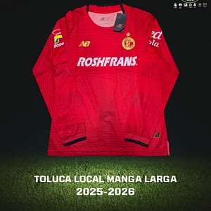 Playera del Toluca manga larga para la temporada del futbol mexicano 2025-26.