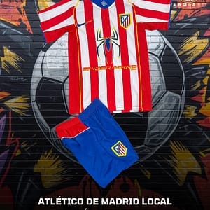 Uniforme completo del Atlético de Madrid, edición Spiderman.