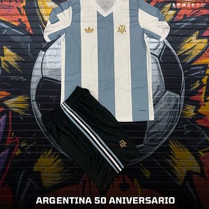 Uniforme completo de la Selección Argentina de Futbol 50 Aniversarui Adidas-AFA.
