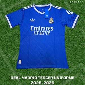 Tercera playera del Real Madrid para la temporada del 2025-26 del futbol español.